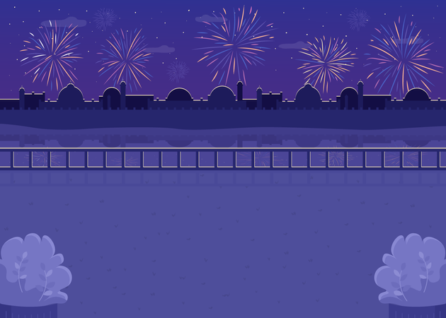 Fireworks scene  イラスト