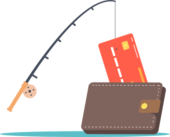 Fishing credit card details  Illustration