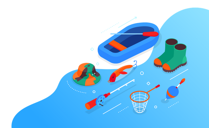 Fishing supplies and equipment  イラスト