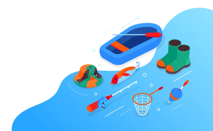 Fishing supplies and equipment  イラスト