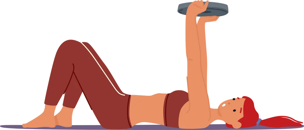 Fit woman exercising using dumbbell  Illustration