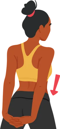 Fit Woman Stretches Shoulders And Hands  イラスト