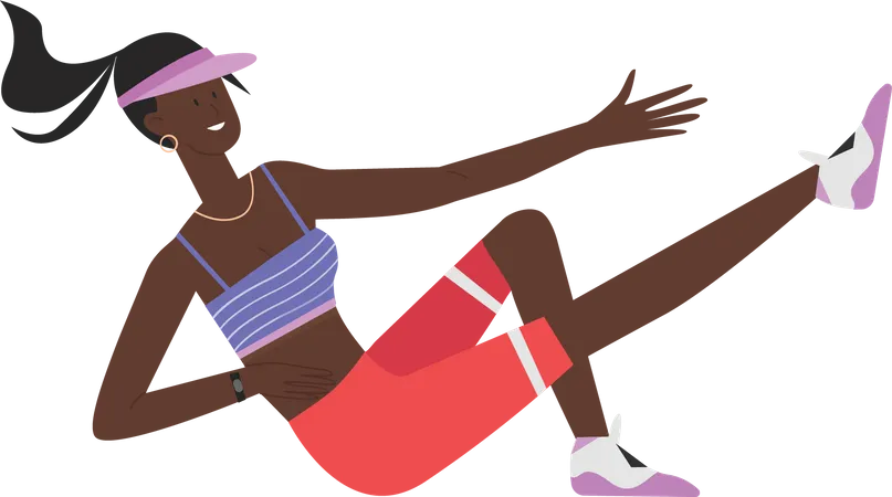 Fitness girl doing stretching exercise  Illustration