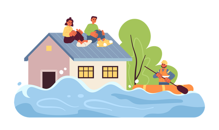 Flooding situation  Illustration