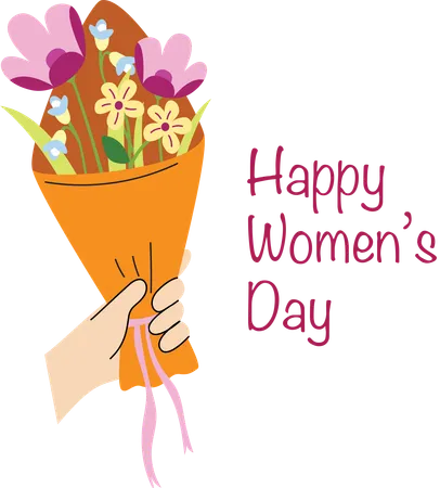 Floral Greetings, Celebrating Women’s Day  Illustration