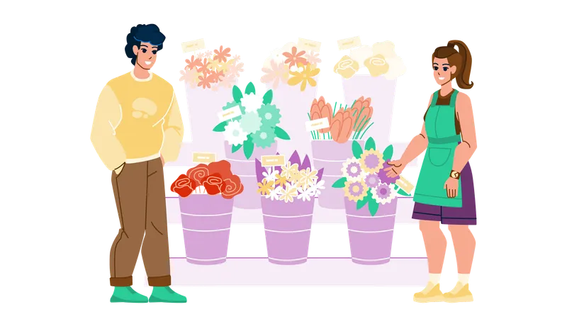 Flowers stall  일러스트레이션