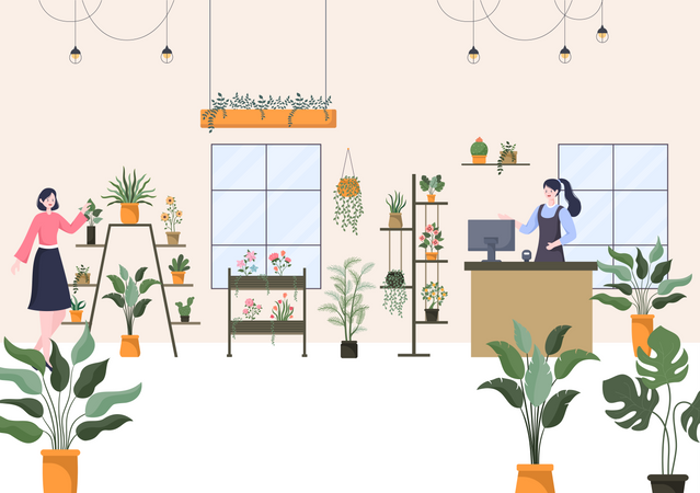 Flowers Store  Illustration