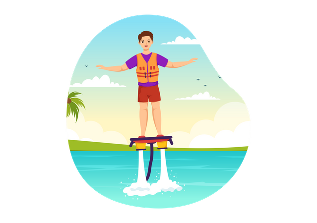 Deporte flyboard  Ilustración