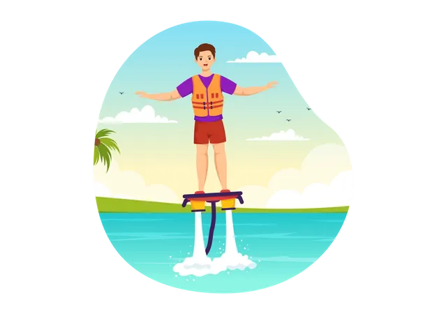 Deporte flyboard  Ilustración