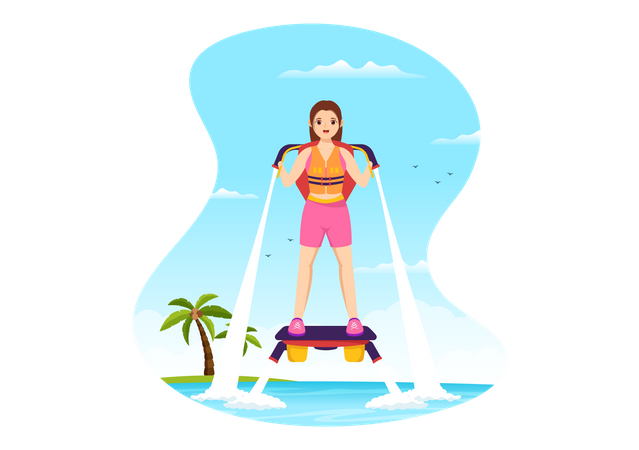 Deporte flyboard  Ilustración