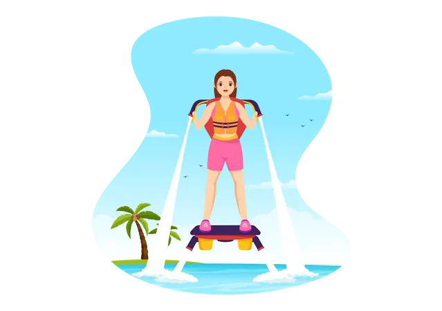 Deporte flyboard  Ilustración