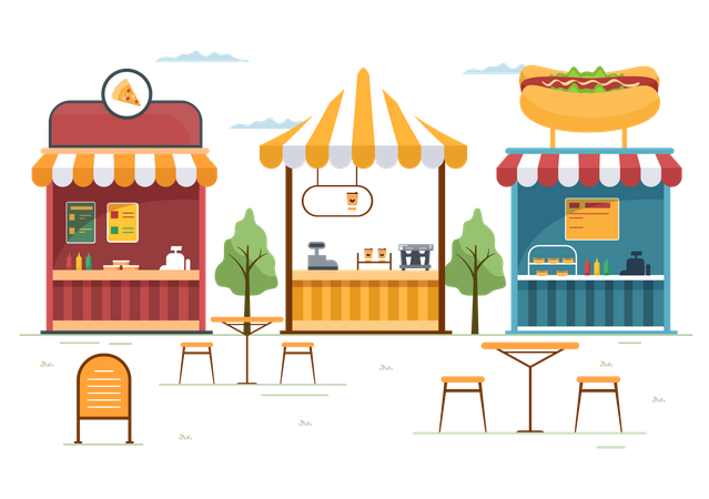 Food Court stall  Illustration