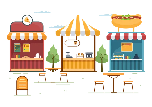 Food Court stall  Illustration