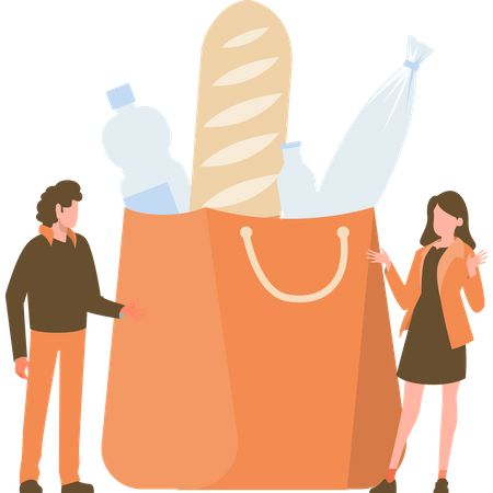 Food items bag  Illustration