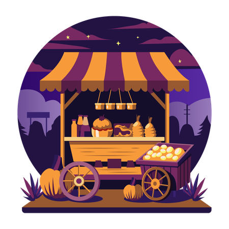 Food Stall  Illustration