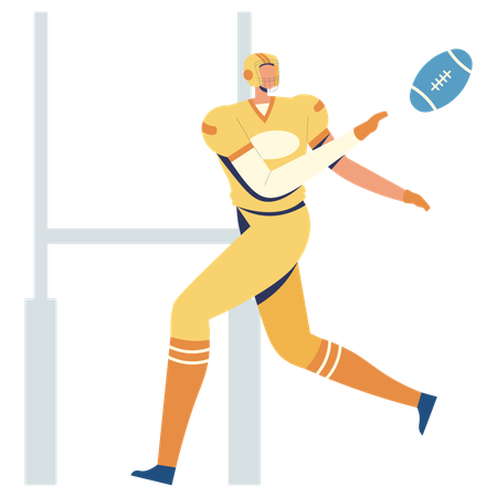 Football player Passing Ball  Illustration