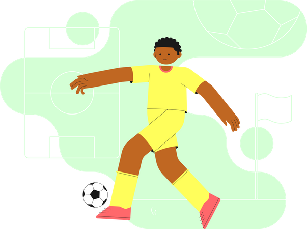 Footballer Kicking Ball  Illustration