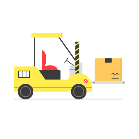 Forklift lifting goods  Illustration