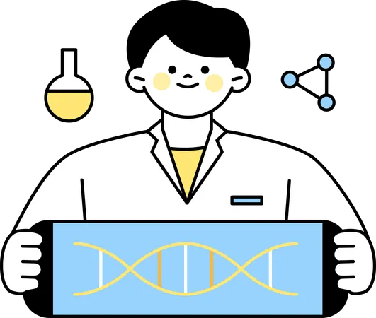 Forscher bei der DNA-Forschung  Illustration