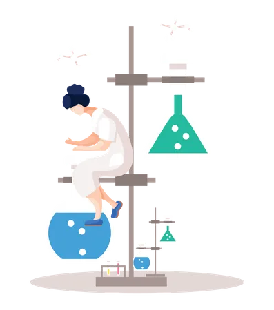 Forschung im Chemieraum  Illustration