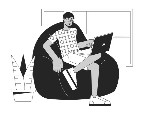 Freelancer working at home  Illustration