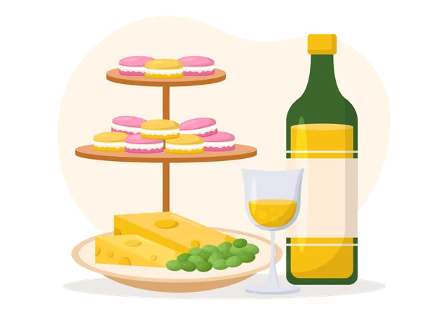 French Food And Wine  イラスト