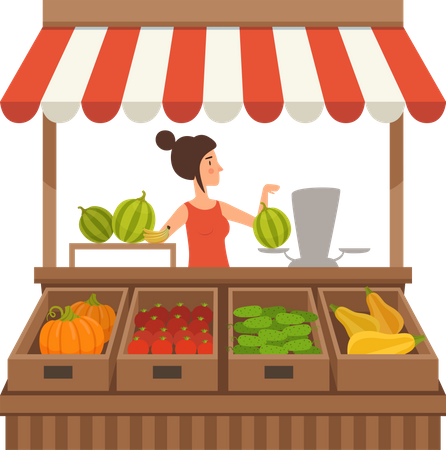 Fresh Fruit stall  Illustration