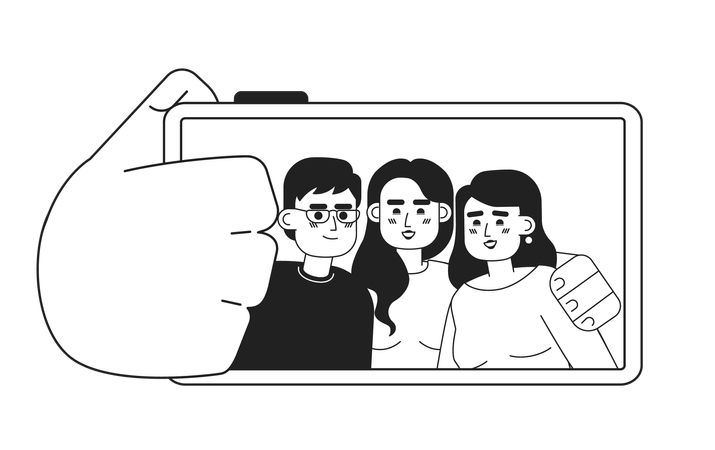 Friends selfie  Illustration