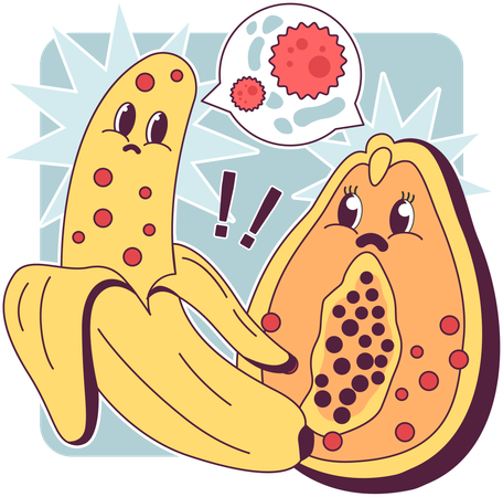 Fruits bacteria  일러스트레이션