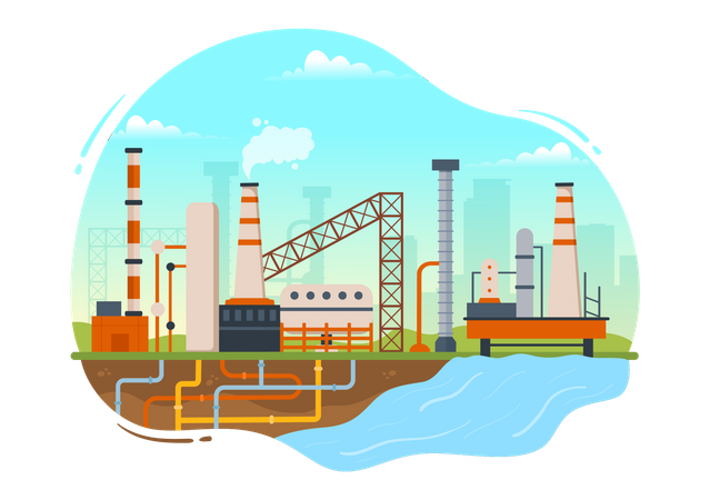 Fuel manufacturing industry  Illustration