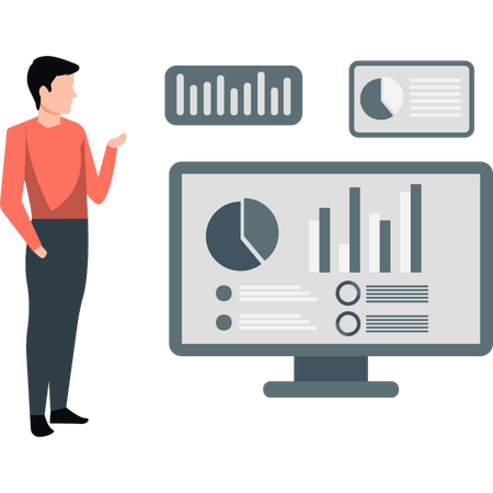 Funcionário discutindo relatório de investimento  Ilustração