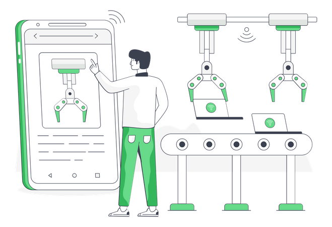 Gadget Production Automation  Illustration