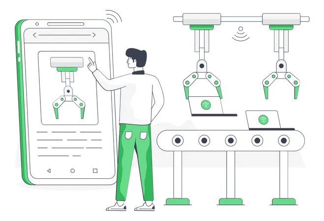 Gadget Production Automation  Illustration