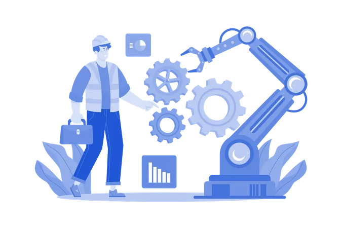 Gadget Production Automation  Illustration