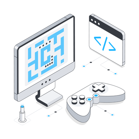 コンピュータでのゲーム開発  イラスト