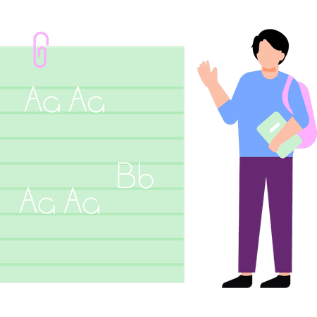 Garçon apprenant l'anglais  Illustration