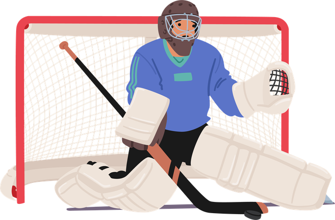 Gardien de hockey  Illustration