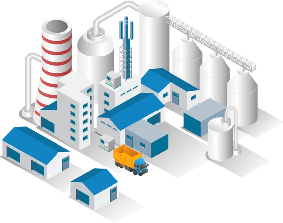 Gas factory pipes  Illustration