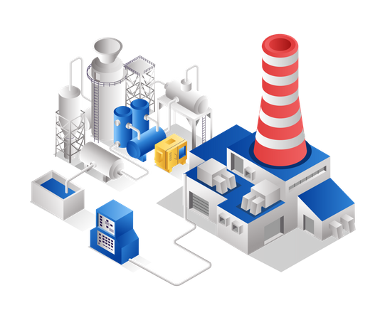 Gasoducto de biogas hacia planta de producción  Ilustración