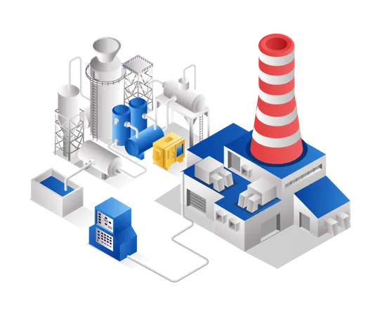 Gasoducto de biogas hacia planta de producción  Ilustración