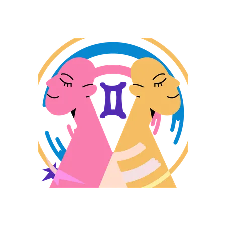 Gemini Zodiac Sign  Illustration