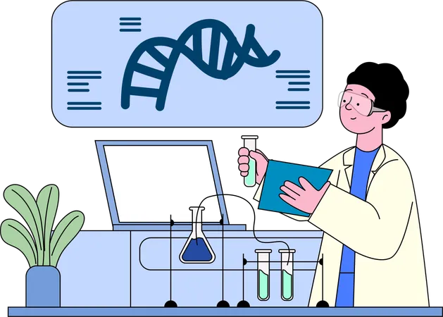 Genetic Research and Innovations in Healthcare  Illustration