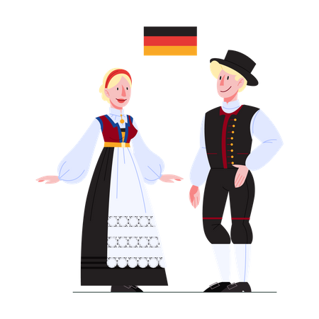 German citizen in national costume  イラスト