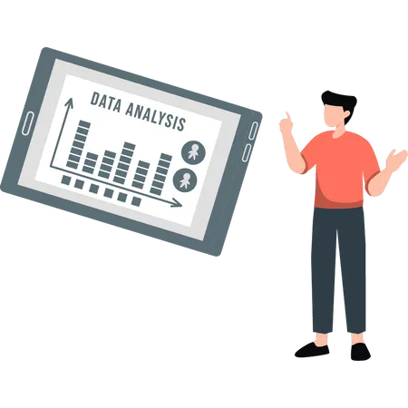 Geschäftsmann präsentiert Datenanalysebericht  Illustration