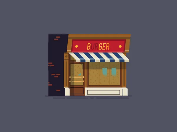 Geschlossener Burgerladen  Illustration