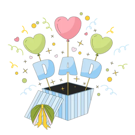 Gift box father day  일러스트레이션