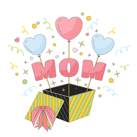 Gift box mothers day  일러스트레이션