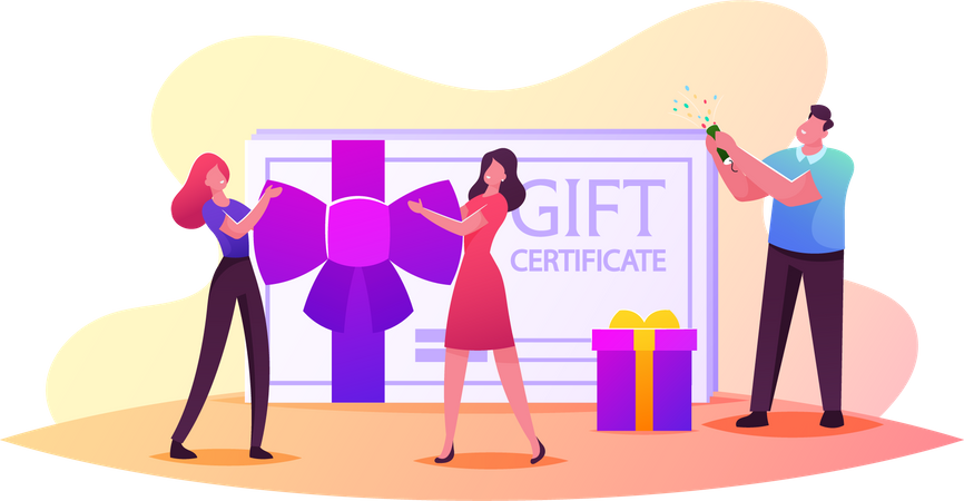 Gift Certificate and Sale  Illustration