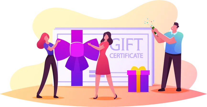 Gift Certificate and Sale  Illustration