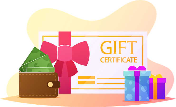 Gift Certificate with Wallet  Illustration